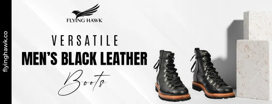 Versatile Men's Black Leather Boots