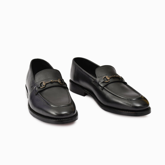 Horsebit Black Loafers Goodyear Welted Shoes