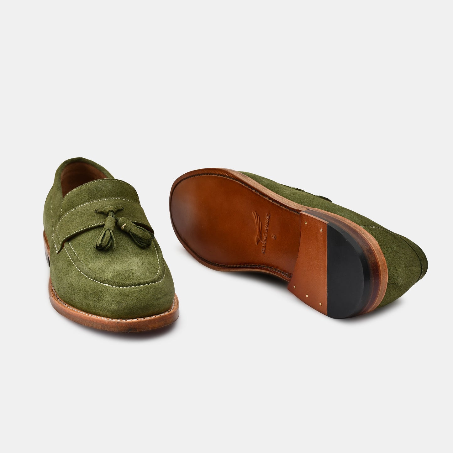 Tassle Green Suede Premium Goodyear Welted Loafers