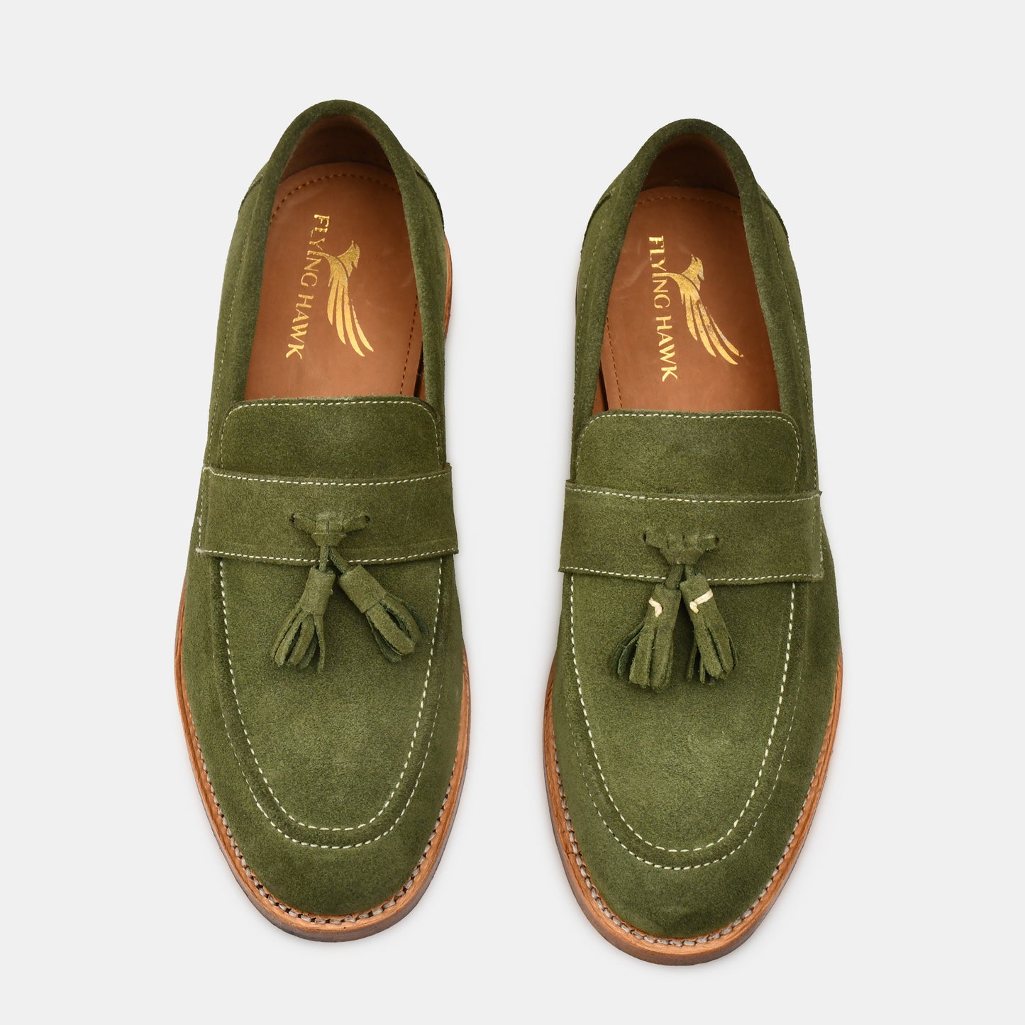 Tassle Green Suede Premium Goodyear Welted Loafers
