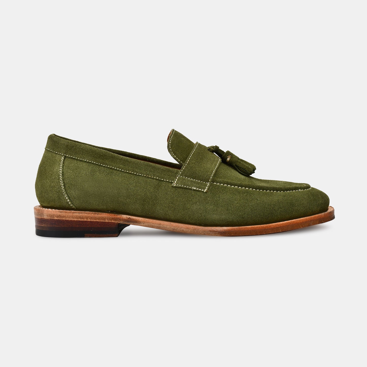 Tassle Green Suede Premium Goodyear Welted Loafers