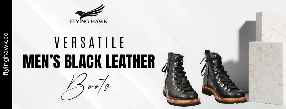 Versatile Men's Black Leather Boots