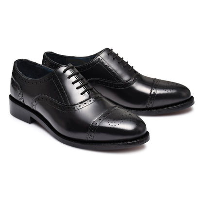 Oscar Black Cap Toe Brogue | Goodyear Welted Shoes for men