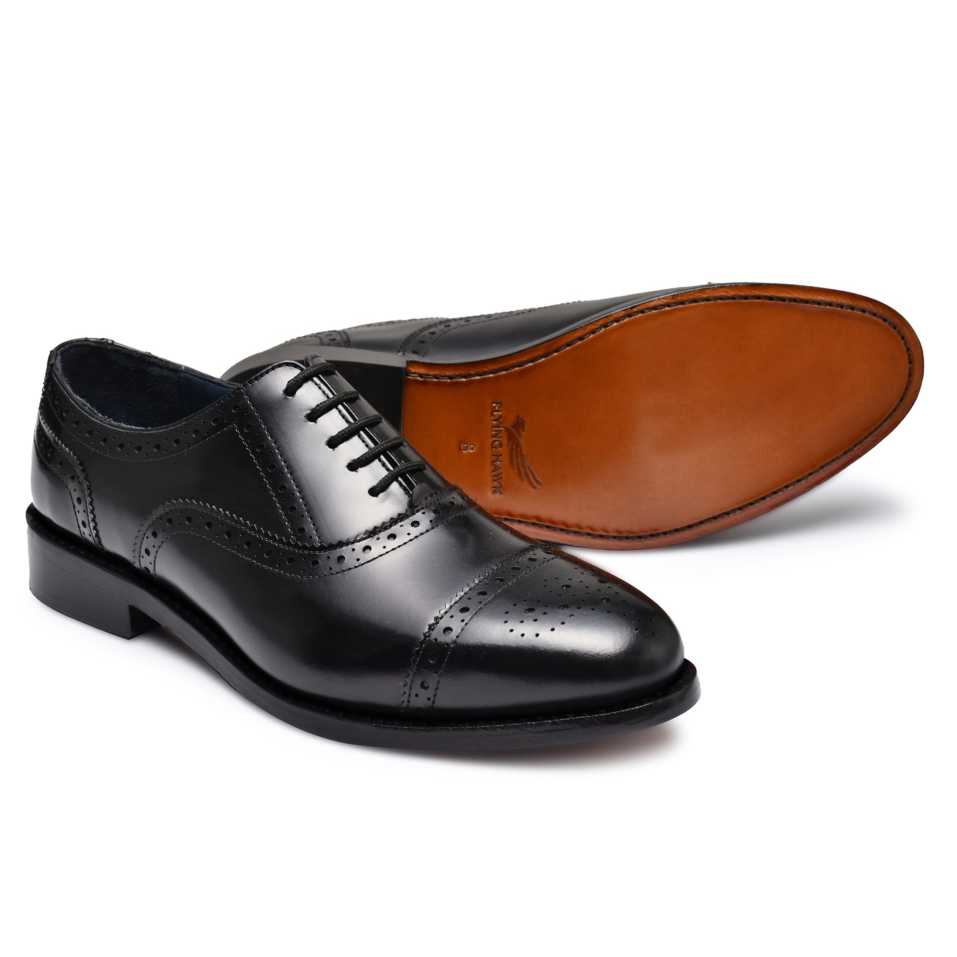 Oscar Black Cap Toe Brogue | Goodyear Welted Shoes for men