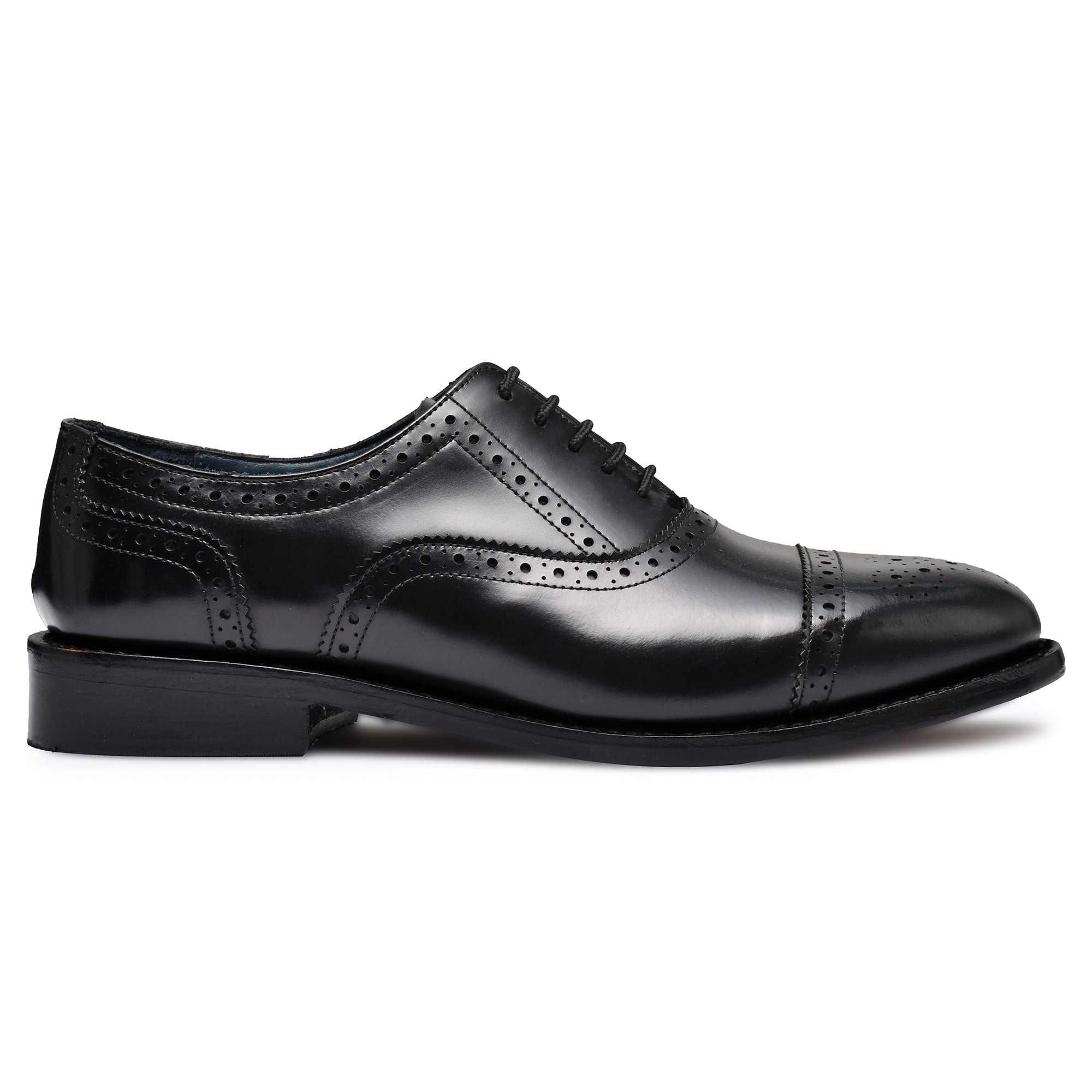 Oscar Black Cap Toe Brogue | Goodyear Welted Shoes for men