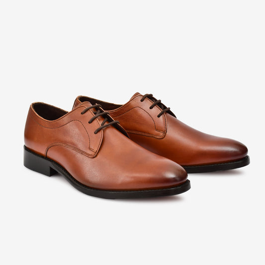 Tan premium derby Goodyear welted shoes