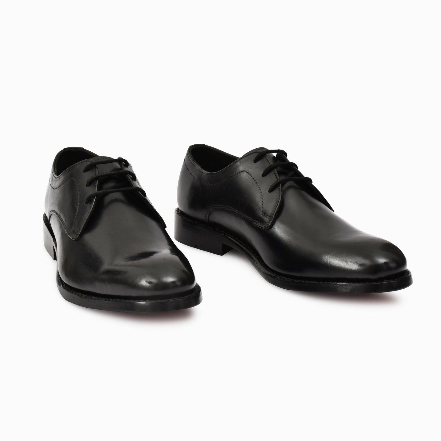 Black premium derby Goodyear welted shoes