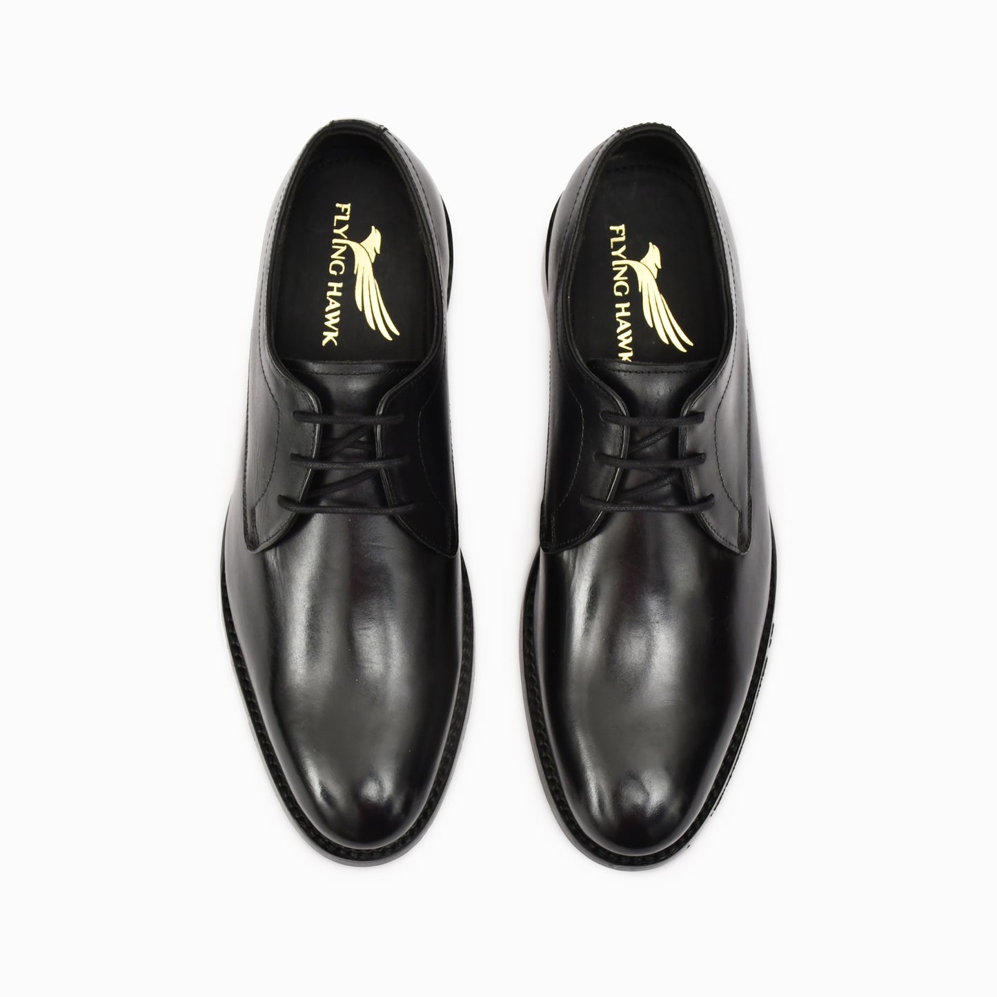 Black premium derby Goodyear welted shoes