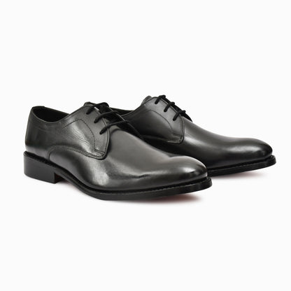 Black premium derby Goodyear welted shoes