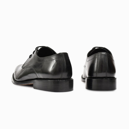 Black premium derby Goodyear welted shoes