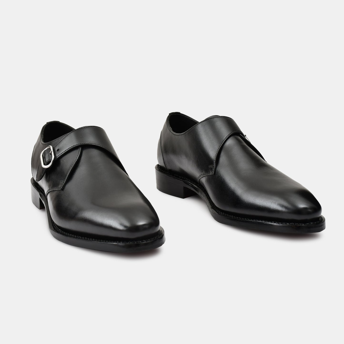 Goodyear Welted single Monk Shoes in Premium Crust Leather