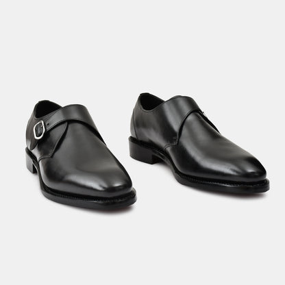 Goodyear Welted single Monk Shoes in Premium Crust Leather