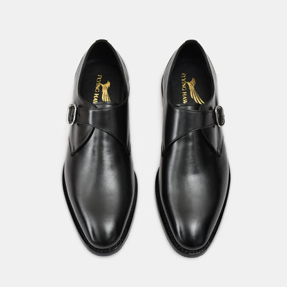 Goodyear Welted single Monk Shoes in Premium Crust Leather